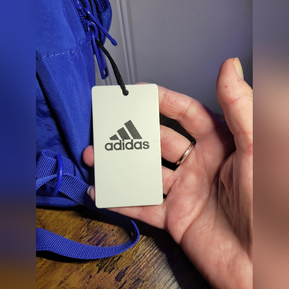 Adidas Must have Royal Blue mini Backpack w/keychain - Picture 4 of 12